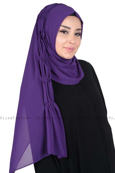 Disa - Hijab Chiffon Práctico Púrpura