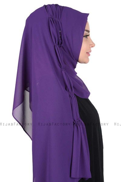 Disa - Hijab Chiffon Práctico Púrpura