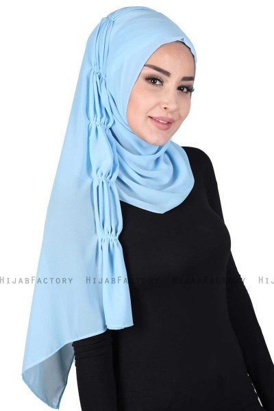 Disa - Hijab Chiffon Práctico Azul Claro