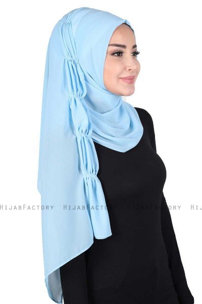 Disa - Hijab Chiffon Práctico Azul Claro