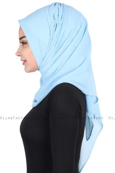 Disa - Hijab Chiffon Práctico Azul Claro