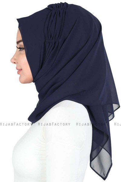 Disa - Hijab Chiffon Práctico Azul Marino