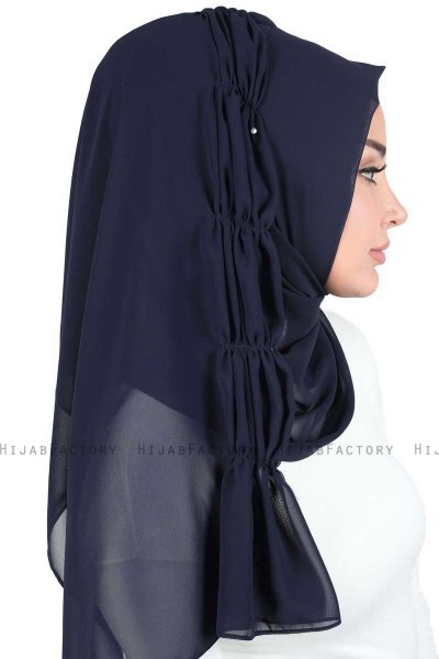 Disa - Hijab Chiffon Práctico Azul Marino