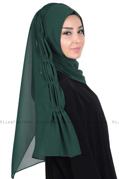 Disa - Hijab Chiffon Práctico Verde Oscuro