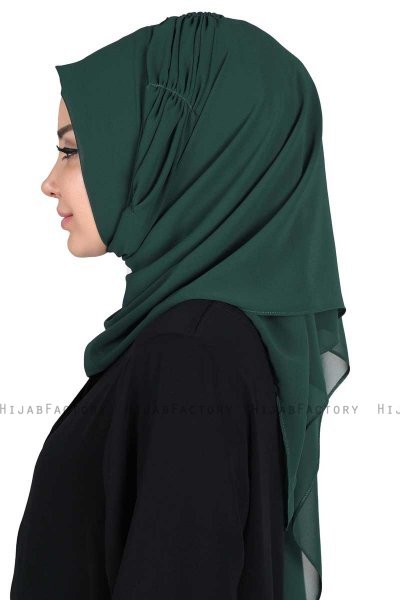Disa - Hijab Chiffon Práctico Verde Oscuro