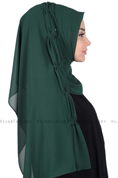 Disa - Hijab Chiffon Práctico Verde Oscuro