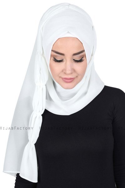 Disa - Hijab Chiffon Práctico Blanquecino