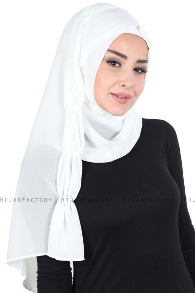 Disa - Hijab Chiffon Práctico Blanquecino