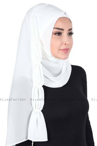 Disa - Hijab Chiffon Práctico Blanquecino