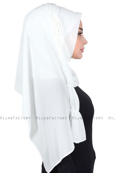 Disa - Hijab Chiffon Práctico Blanquecino