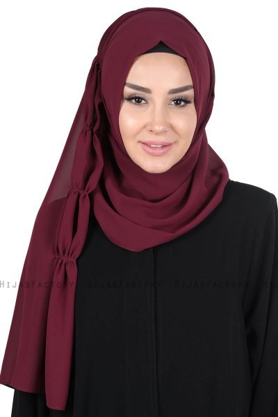 Disa - Hijab Chiffon Práctico Ciruelas