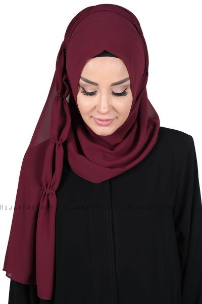 Disa - Hijab Chiffon Práctico Ciruelas