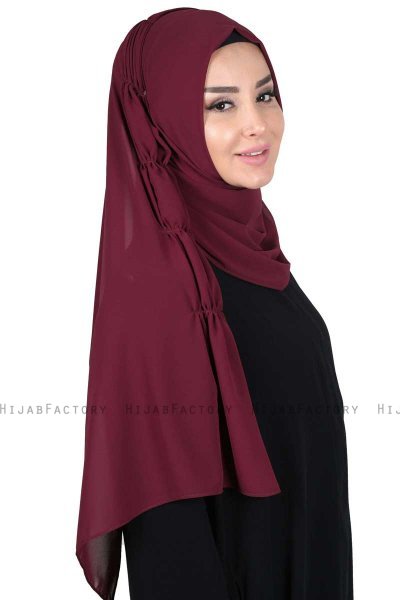 Disa - Hijab Chiffon Práctico Ciruelas