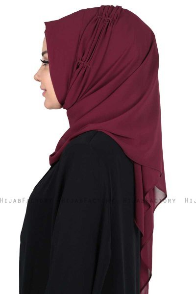 Disa - Hijab Chiffon Práctico Ciruelas