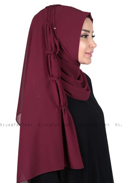 Disa - Hijab Chiffon Práctico Ciruelas