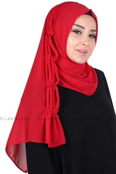 Disa - Hijab Chiffon Práctico Rojo