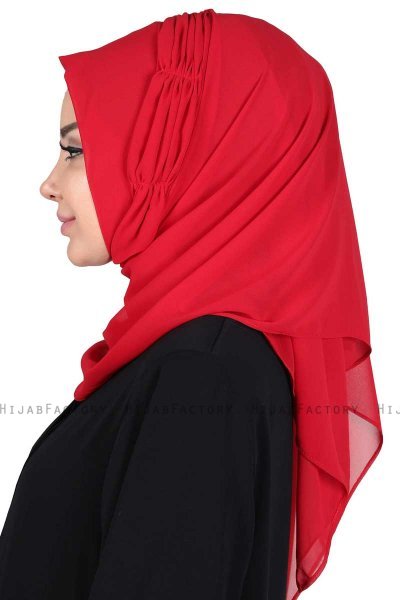 Disa - Hijab Chiffon Práctico Rojo