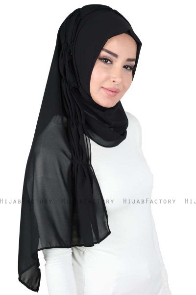 Disa - Hijab Chiffon Práctico Negro