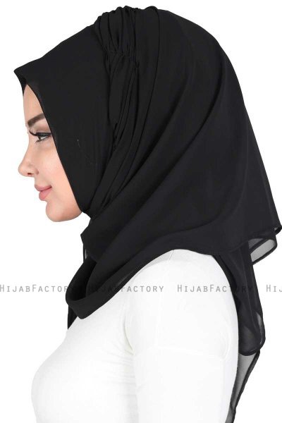 Disa - Hijab Chiffon Práctico Negro