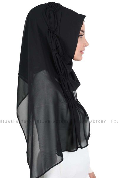 Disa - Hijab Chiffon Práctico Negro