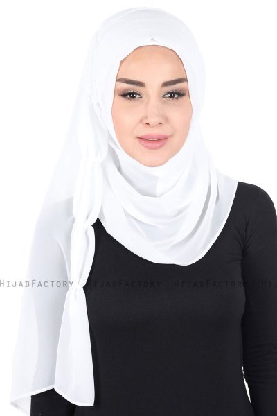 Disa - Hijab Chiffon Práctico Blanco