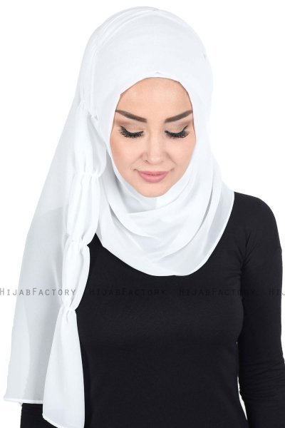 Disa - Hijab Chiffon Práctico Blanco
