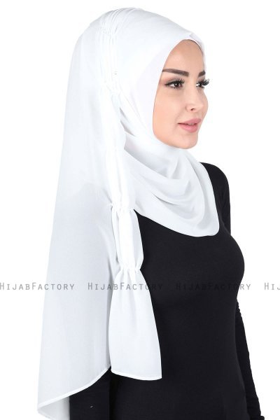 Disa - Hijab Chiffon Práctico Blanco