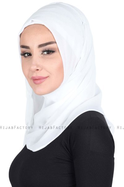 Disa - Hijab Chiffon Práctico Blanco