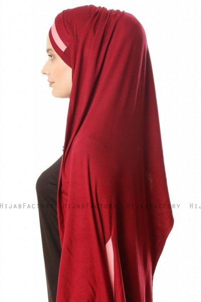 Duru - Hijab Jersey Burdeos & Rosa Oscuro