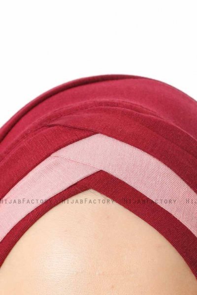 Duru - Hijab Jersey Burdeos & Rosa Oscuro