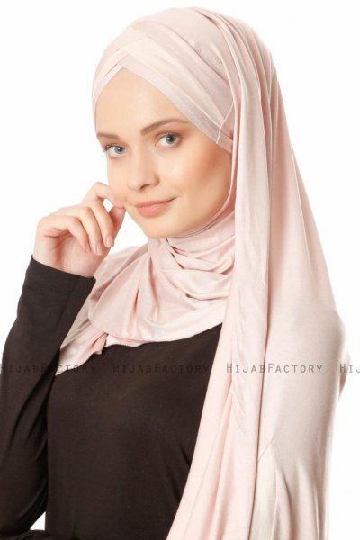 Duru - Hijab Jersey Rosa De Antaño & Beige