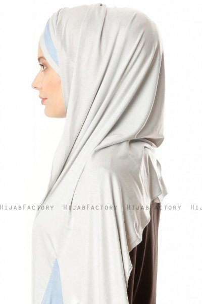 Duru - Hijab Jersey Gris Claro & Azul Claro