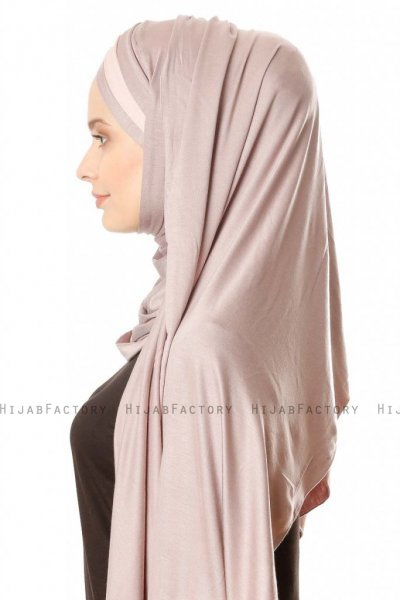 Duru - Hijab Jersey Piedra Gris & Rosa De Antaño