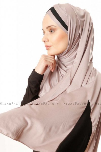 Duru - Hijab Jersey Piedra Gris & Negro