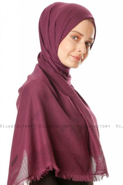 Ebru - Hijab Algodón Púrpura