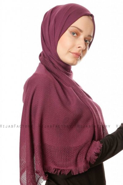 Ebru - Hijab Algodón Púrpura