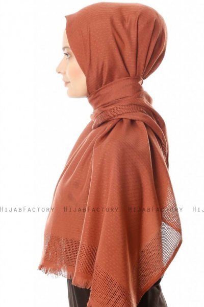 Ebru - Hijab Algodón Ladrillo Rojo