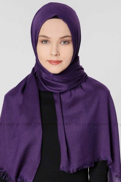 Ece Mörklila Pashmina Hijab Sjal Halsduk 400017a