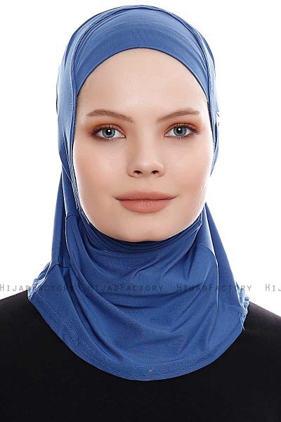 Elif - Hijab Sport Azul - Ecardin