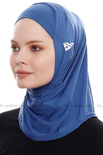 Elif - Hijab Sport Azul - Ecardin