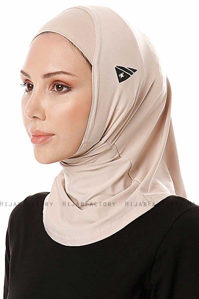 Elif - Hijab Sport Taupe Claro - Ecardin