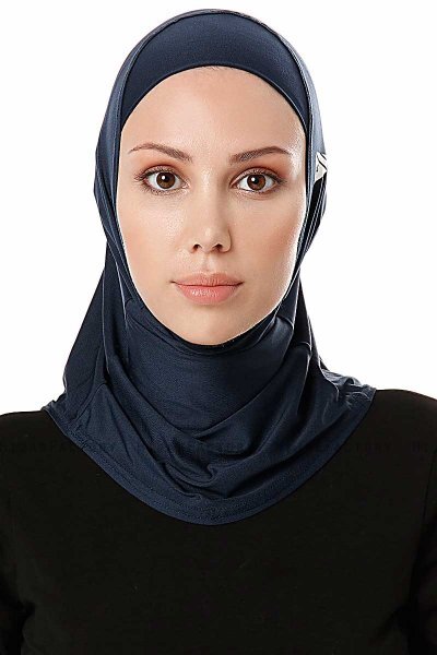 Elif - Hijab Sport Azul Marino - Ecardin