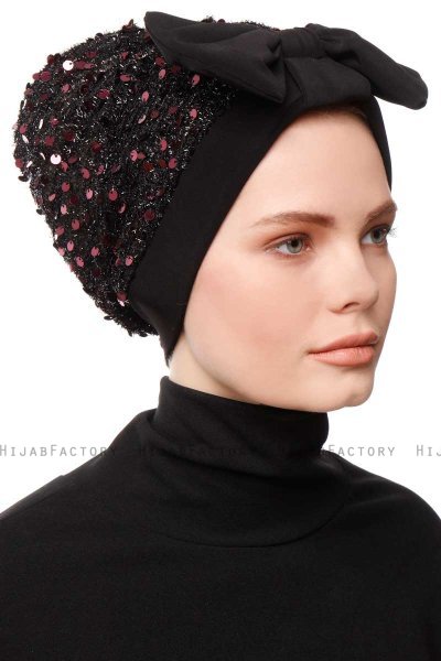 Enfleda - Turbante Negro & Burdeos