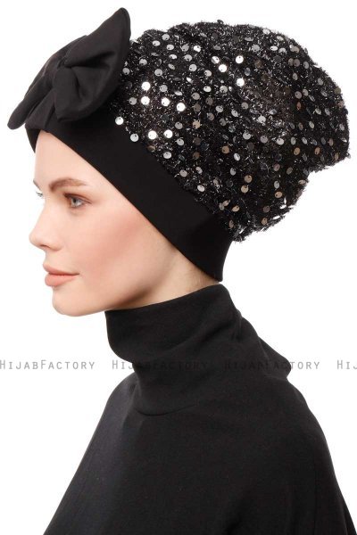 Enfleda - Turbante Negro & Gris Claro