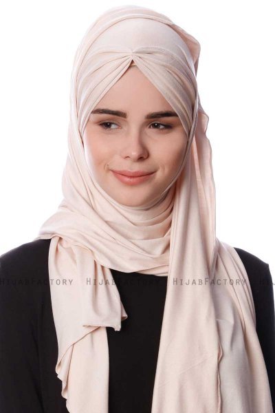 Eslem - Hijab Pile Jersey Beige - Ecardin