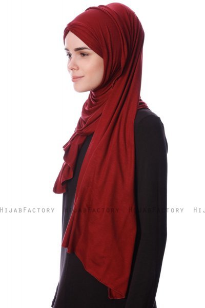 Eslem - Hijab Pile Jersey Burdeos - Ecardin