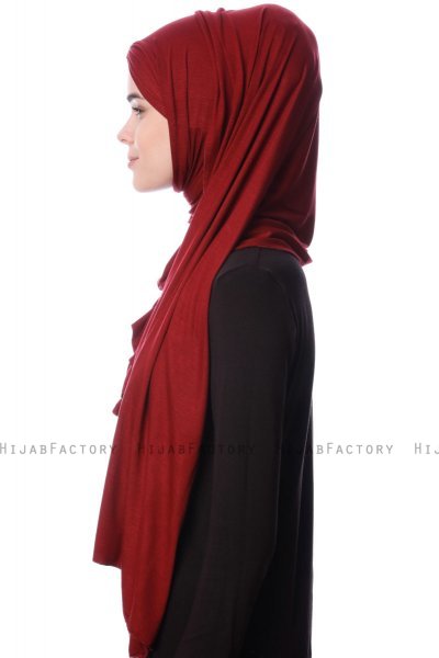 Eslem - Hijab Pile Jersey Burdeos - Ecardin