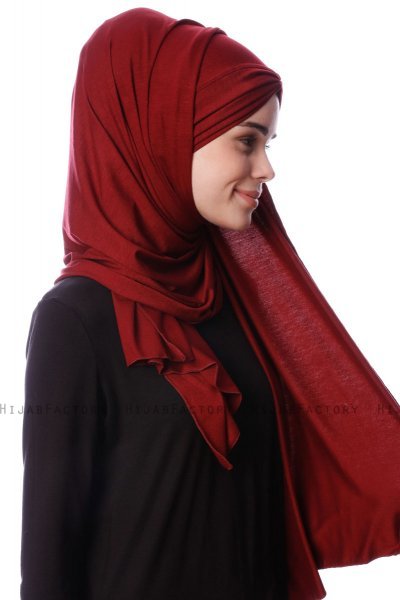 Eslem - Hijab Pile Jersey Burdeos - Ecardin