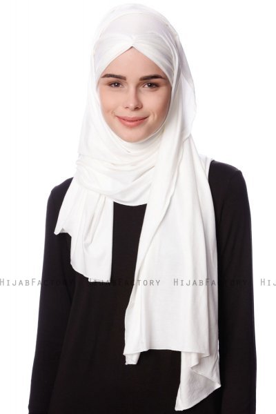 Eslem - Hijab Pile Jersey Crema - Ecardin