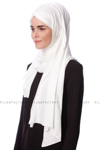 Eslem - Hijab Pile Jersey Crema - Ecardin